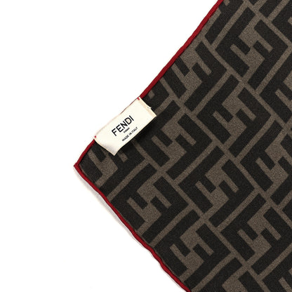 Fendi Silk FF Scarf Brown Red 3 of 3