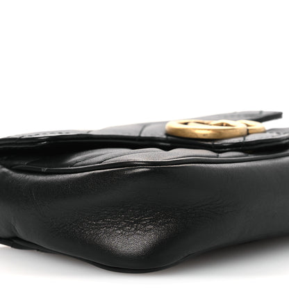 Gucci Calfskin Matelasse Super Mini GG Marmont Shoulder Bag Black 9 of 14