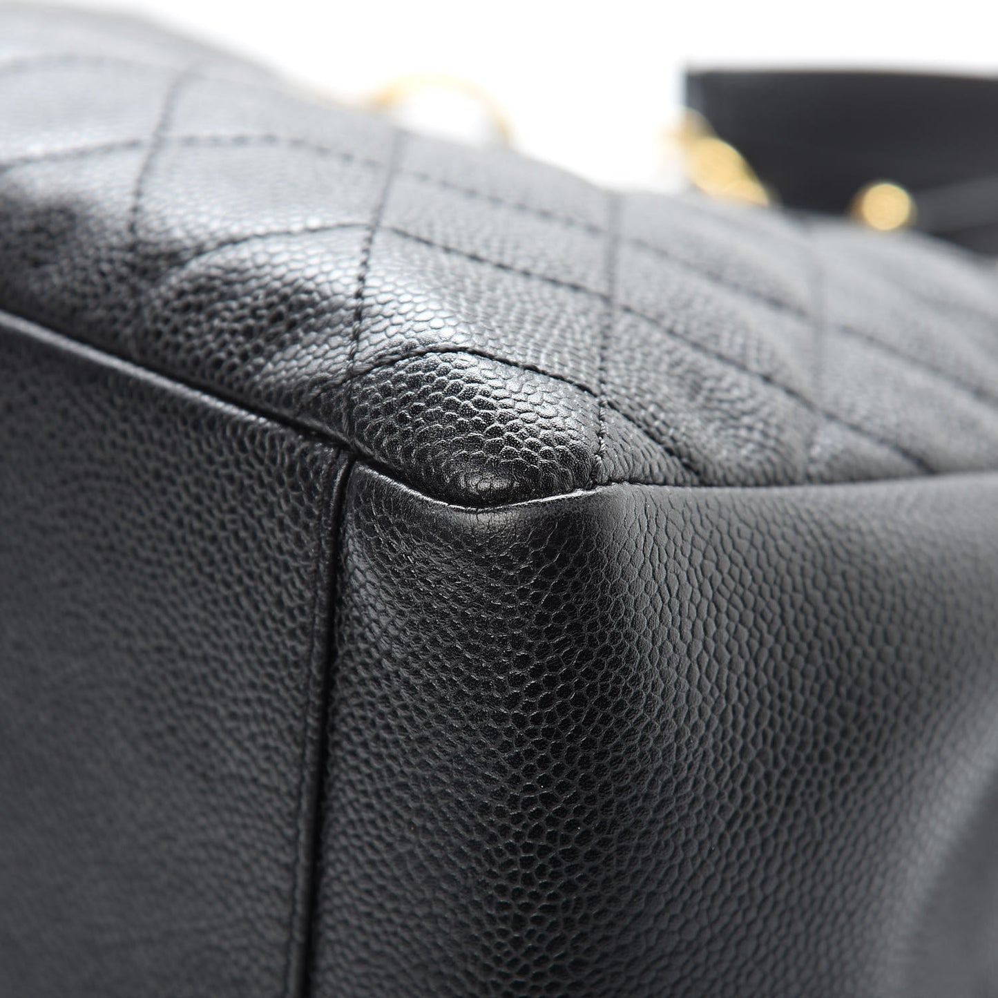 Caviar Quilted Grand Shopping Tote GST Black