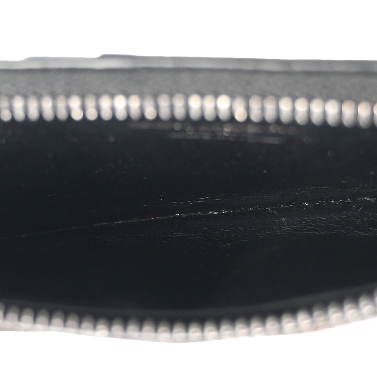 Saint Laurent SAINT LAURENT Grain De Poudre Matelasse Chevron Monogram Fragments Zippered Card Case Black 5 of 16
