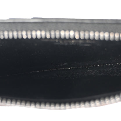 Saint Laurent SAINT LAURENT Grain De Poudre Matelasse Chevron Monogram Fragments Zippered Card Case Black 5 of 16