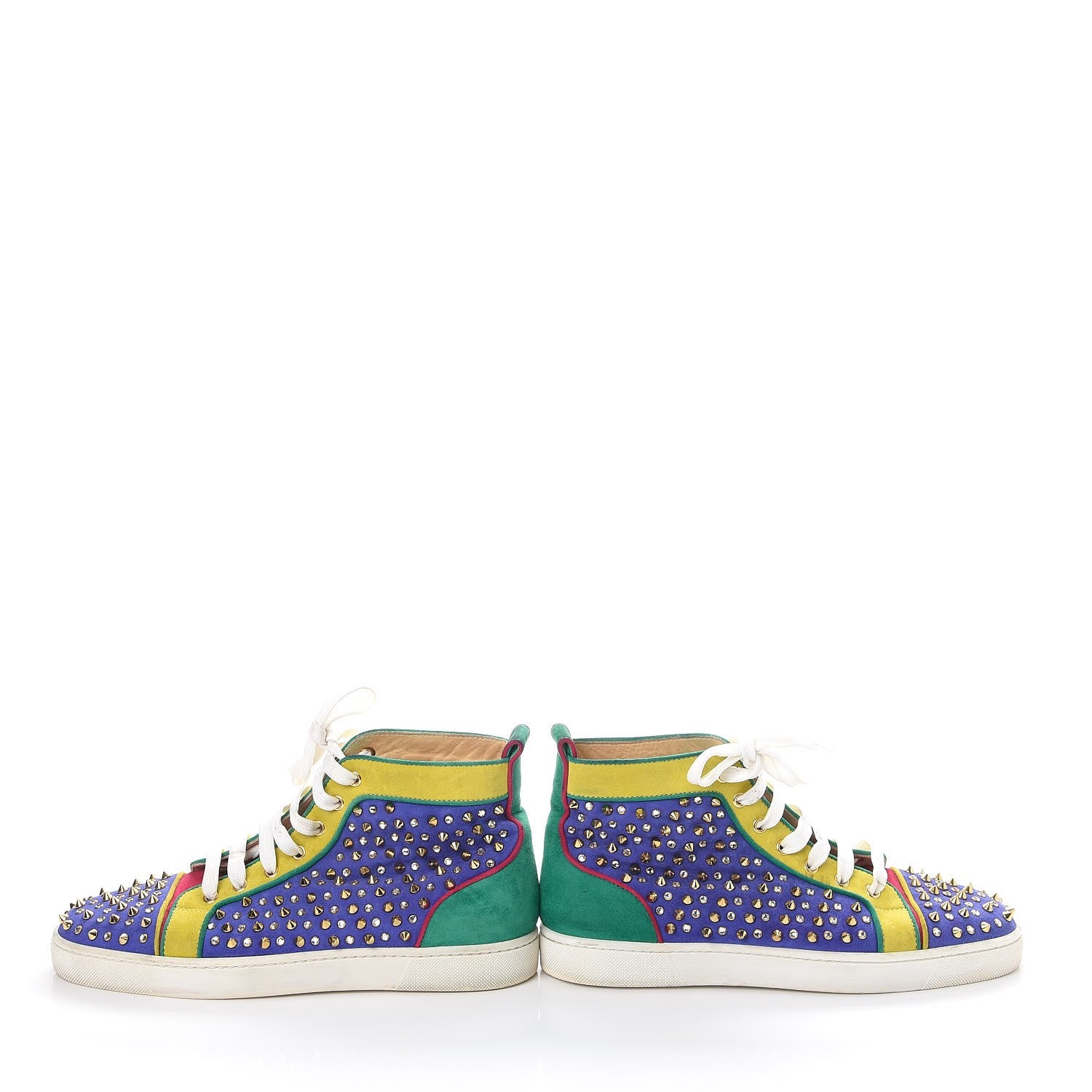 Christian Louboutin Mens Suede Louis Spikes Flat Sneakers 42 Multi 6 of 12