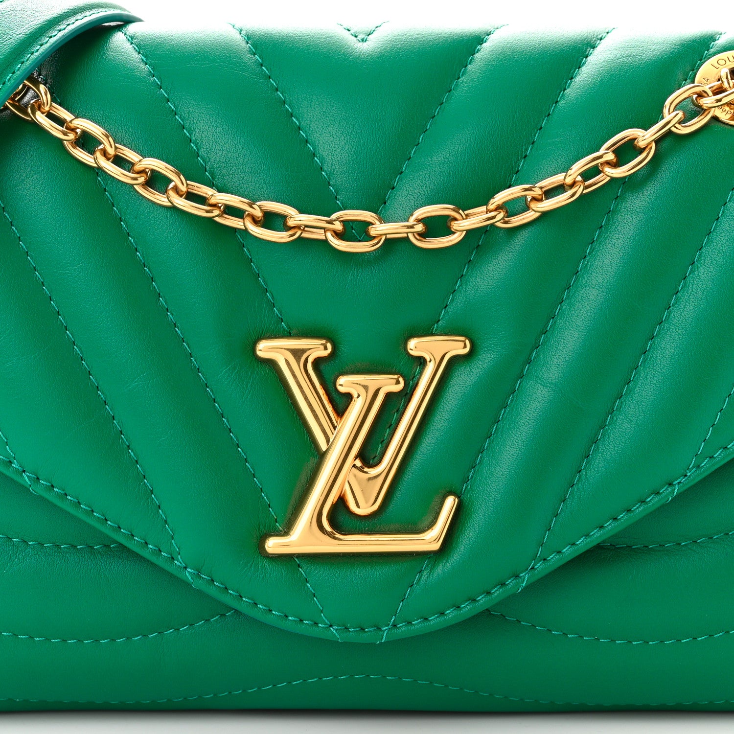 Louis Vuitton Calfskin New Wave Chain Bag MM NM Emerald 7 of 10