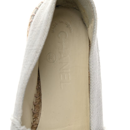 Chanel Linen CC Espadrilles 39 Beige Black 8 of 11