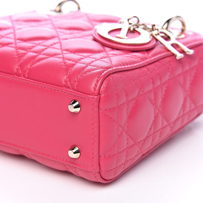 Christian Dior Lambskin Cannage Mini Lady Dior Fuchsia 9 of 10