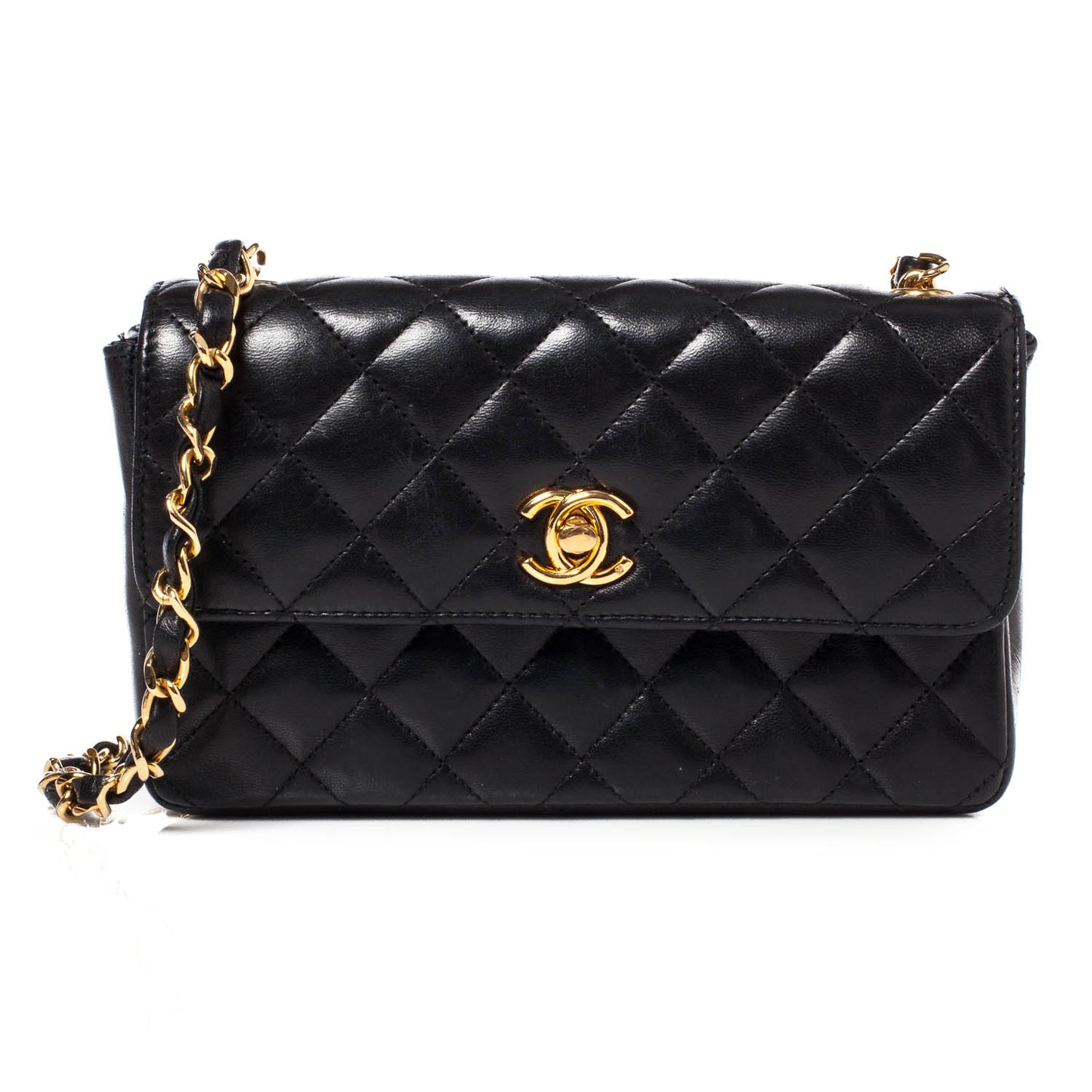 Lambskin Quilted Mini Flap Black