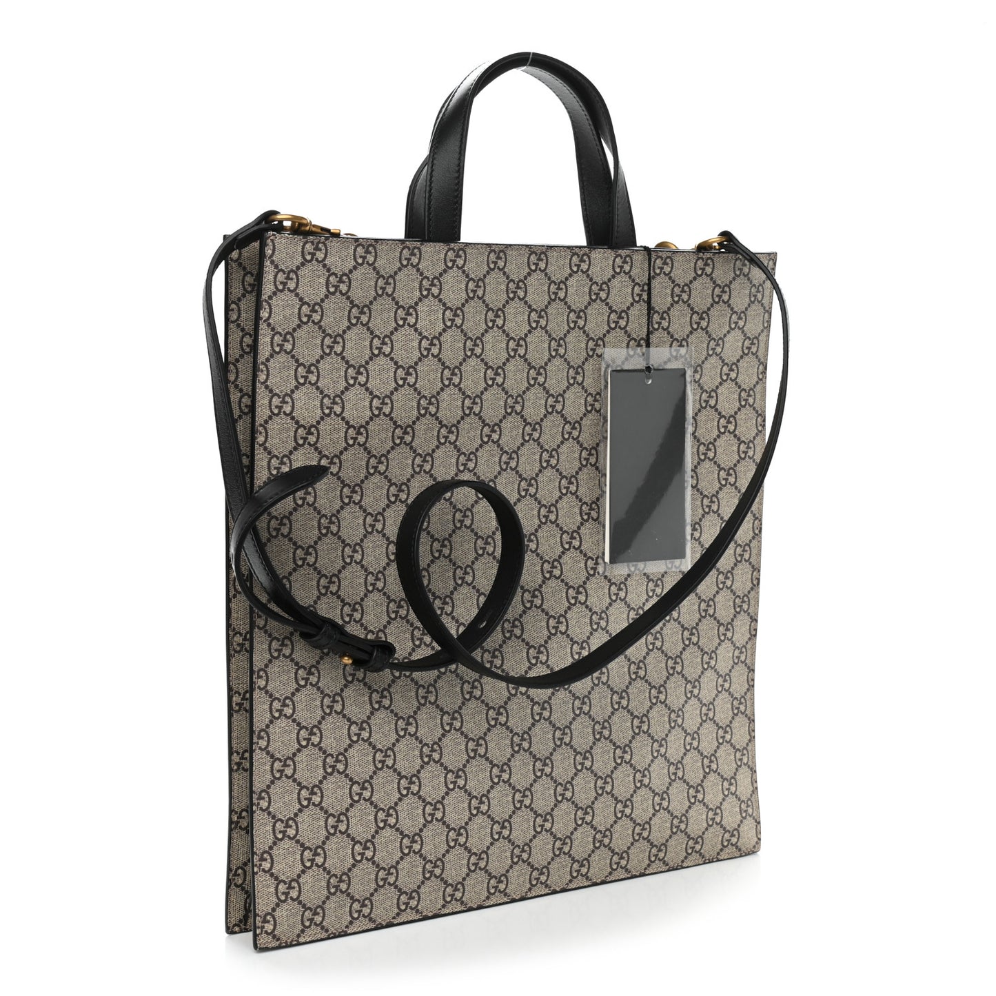 GG Supreme Monogram L'Aveugle Par Amour Print Vertical Tote Black