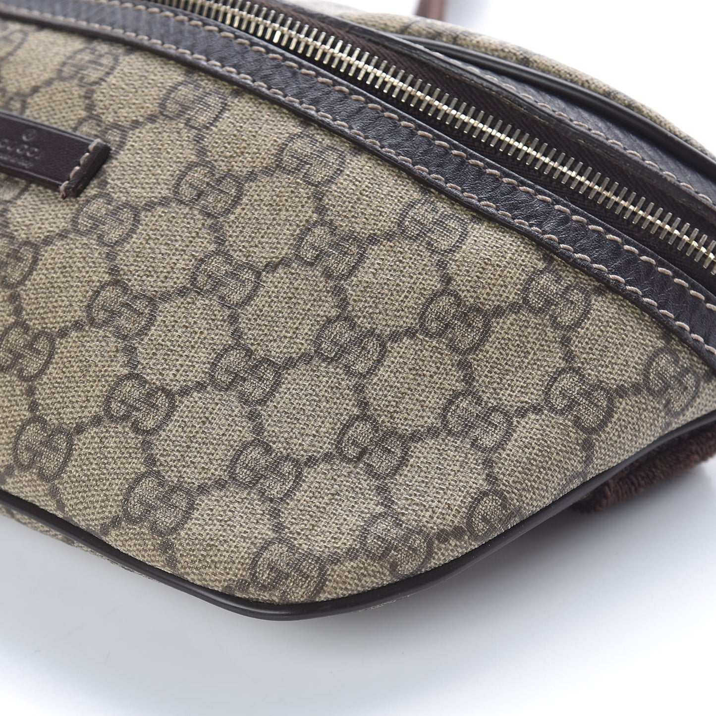 GG Supreme Monogram Belt Bag Dark Brown