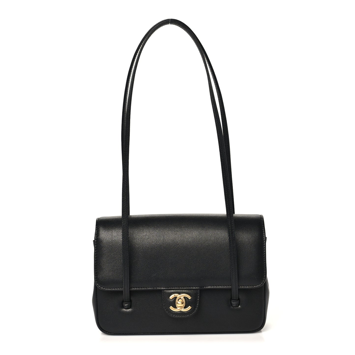 Shiny Caviar Preppy Coco Small Flap Black