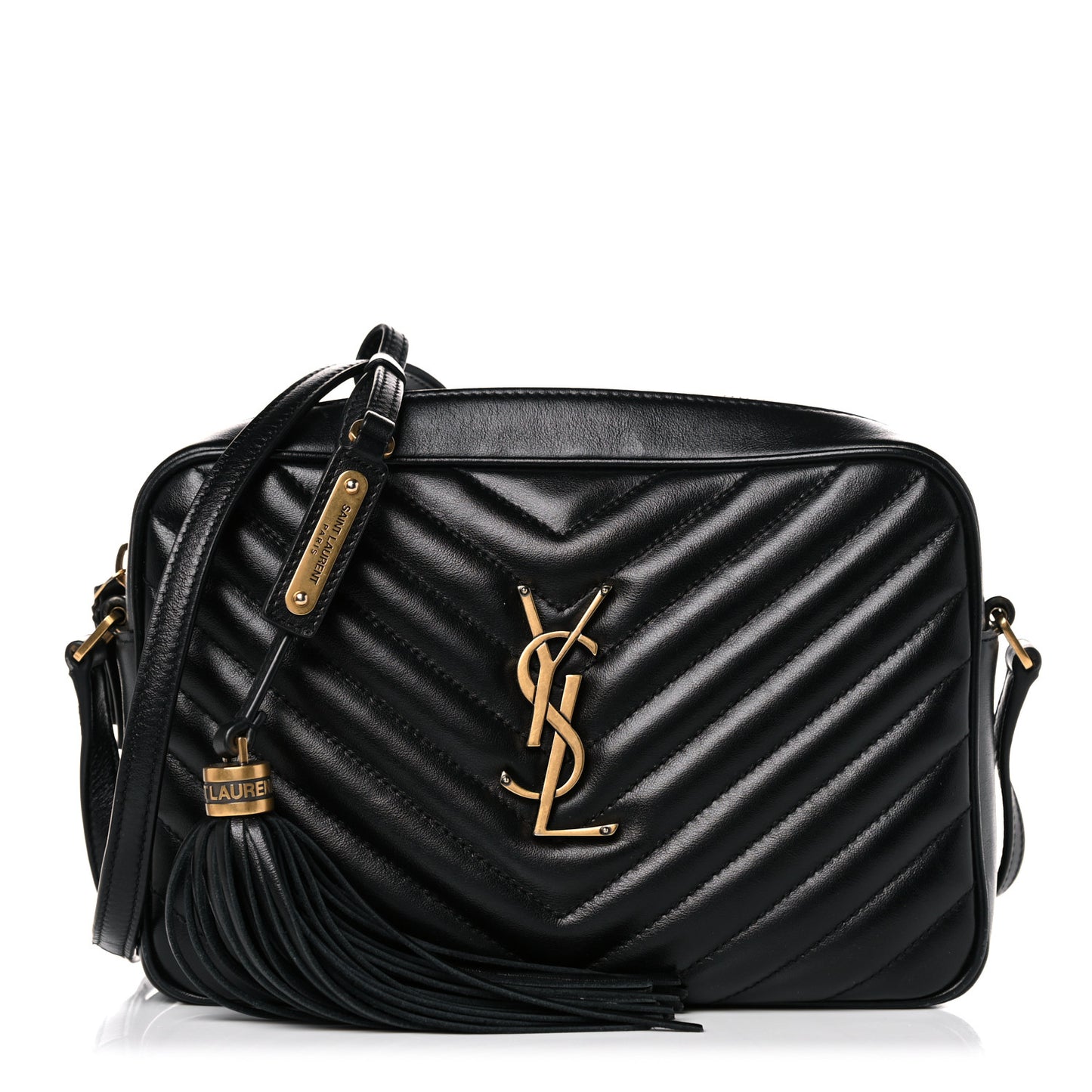 Calfskin Matelasse Monogram Lou Camera Bag Black