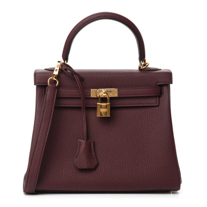 Hermes Togo Kelly Retourne 25 Bordeaux 1 of 11
