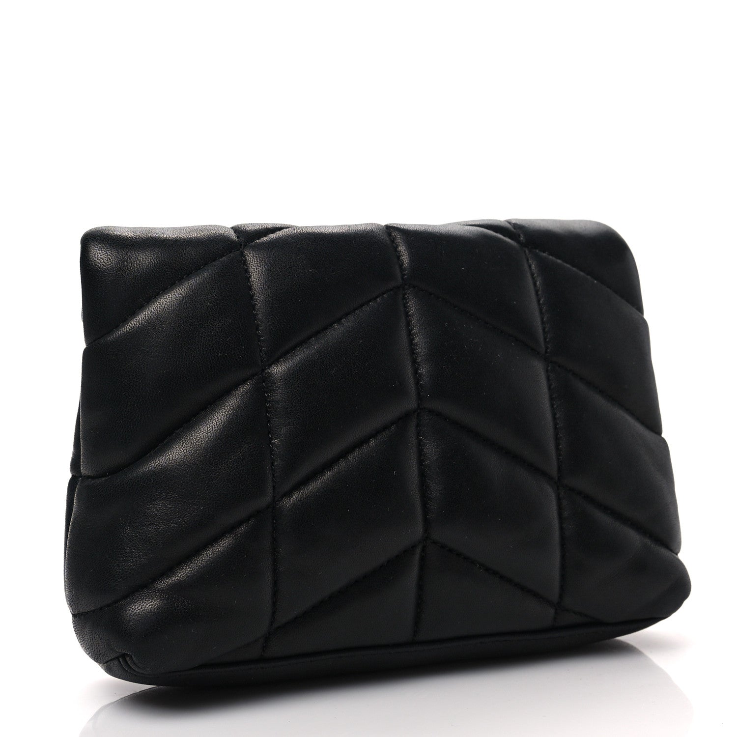 Saint Laurent Lambskin Monogram Loulou Puffer Pouch Clutch Black 2 of 6