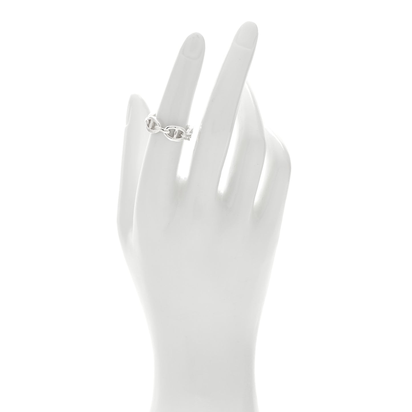 Sterling Silver PM Chaine d'Ancre Enchainee Band Ring 52 6