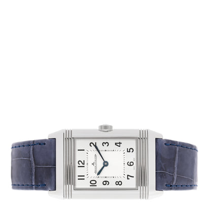 Jaeger-LeCoultre Stainless Steel Alligator Diamond 24mm Reverso Classic Duetto Manual Winding Watch Silver Q2588422 2 of 5