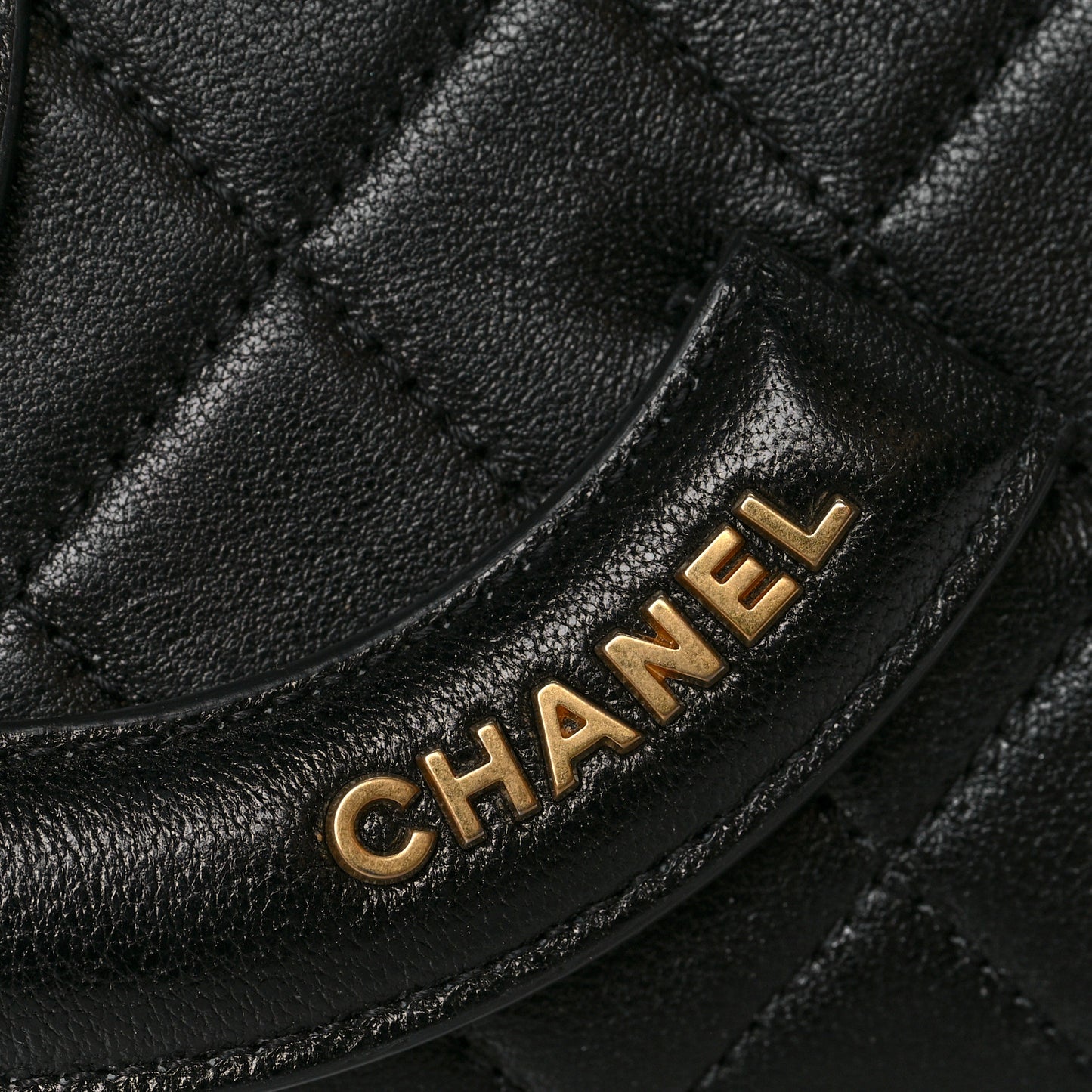 Lambskin Quilted Coco Midnight Clutch Black