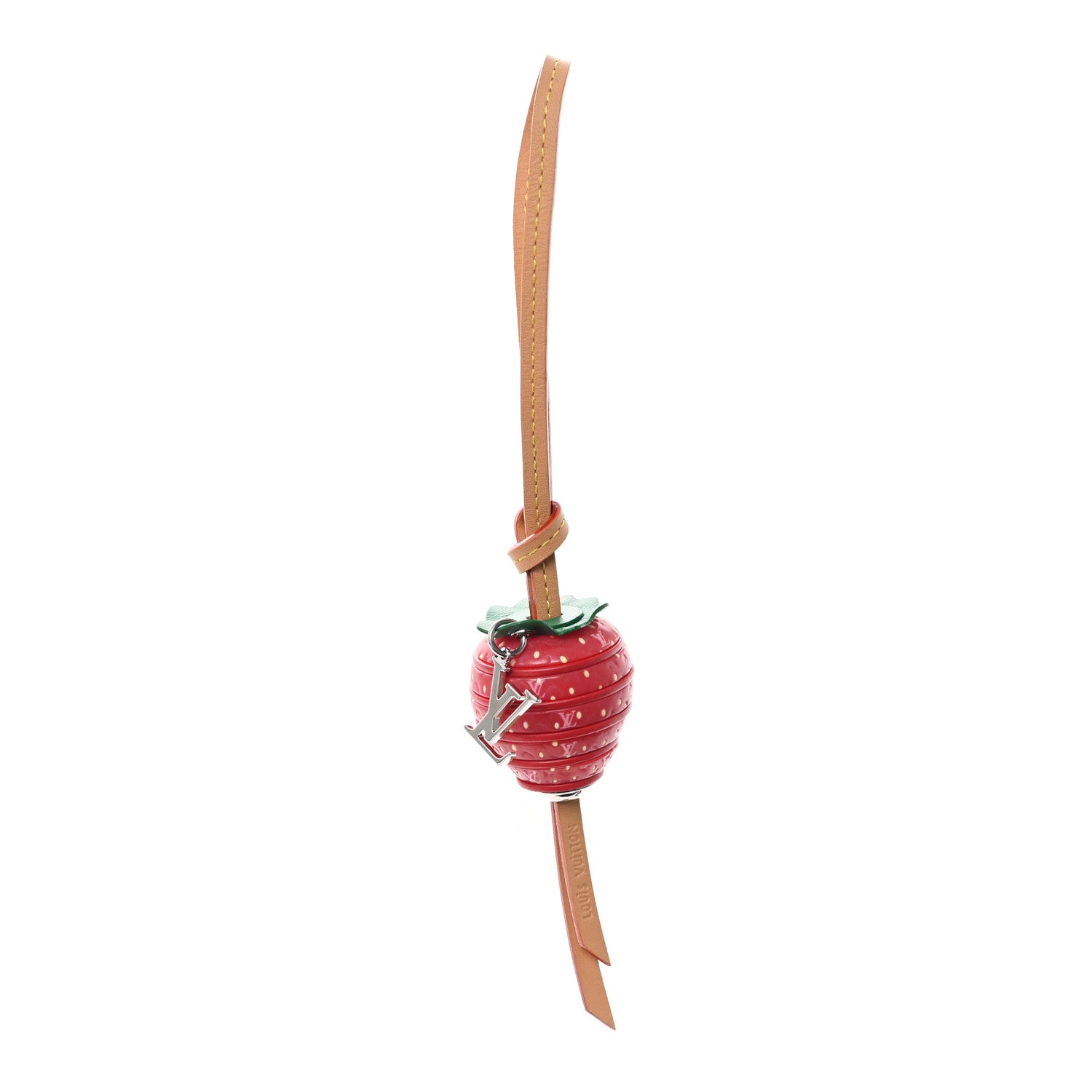 Louis Vuitton Calfskin Resin Strawberry Bag Charm Red 1 of 4