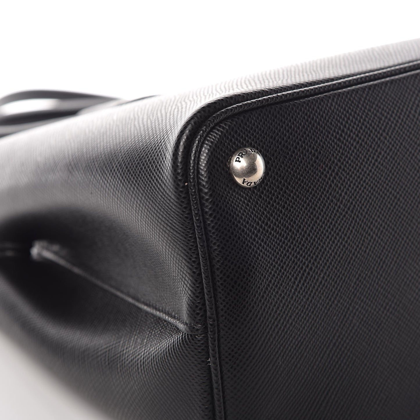 Saffiano Cuir Small Double Bag Black Chrome