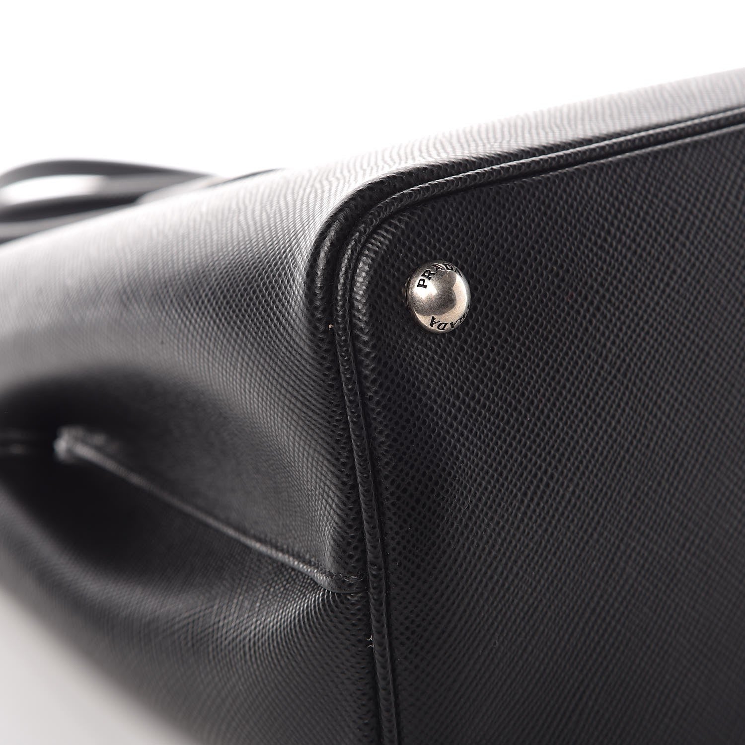 Prada Saffiano Cuir Small Double Bag Black Chrome 9 of 9