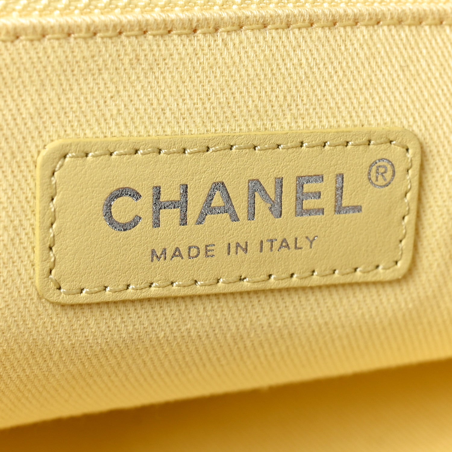 Chanel Mixed Fibers Large Shopping Bag Yellow Brown 6 of 10