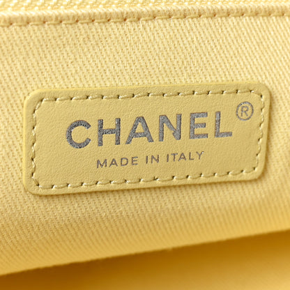 Chanel Mixed Fibers Large Shopping Bag Yellow Brown 6 of 10