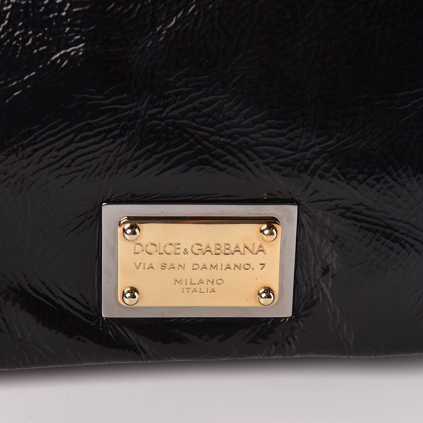 Patent Medium Miss Sicily Tote Black
