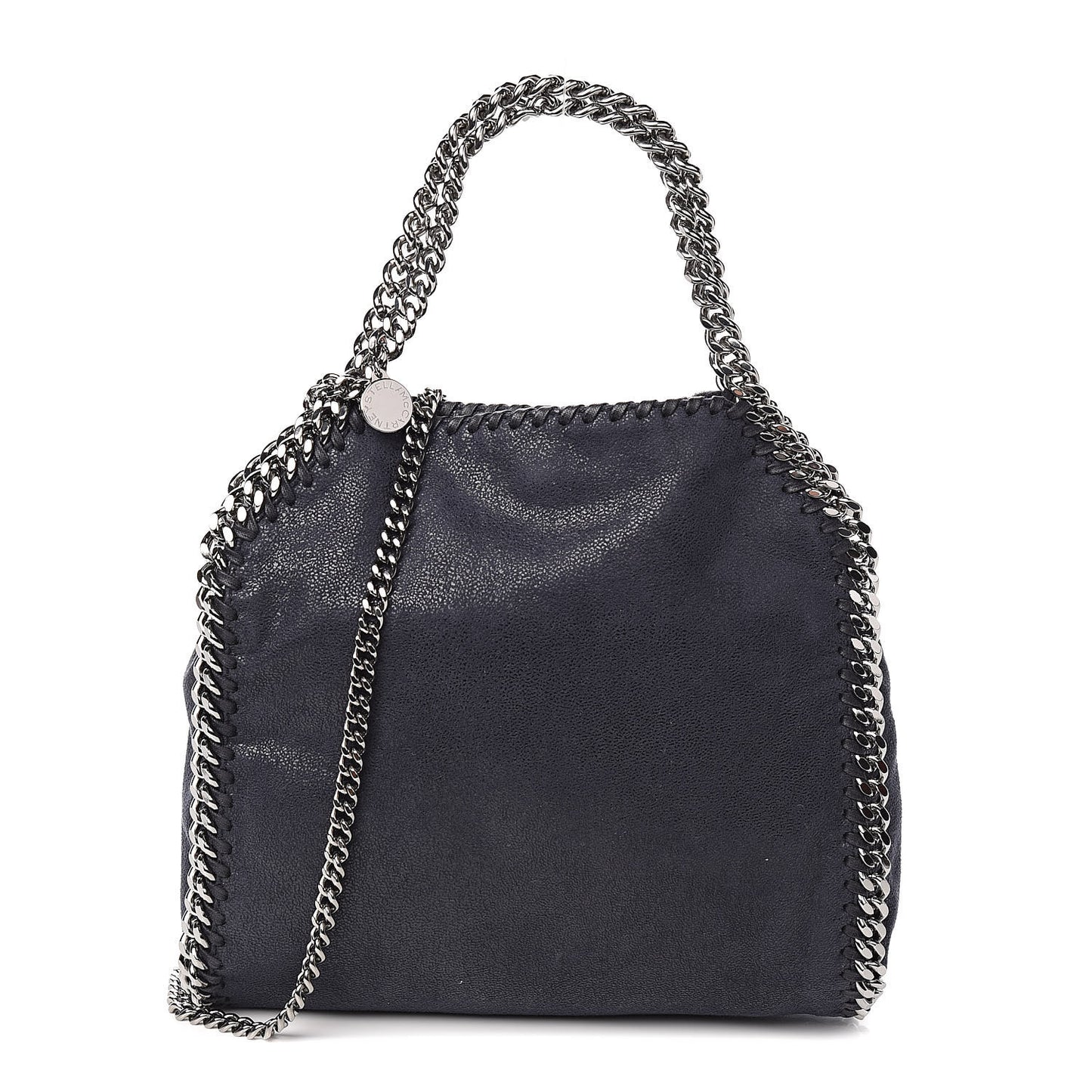 Shaggy Deer Mini Falabella Fold Over Tote Navy