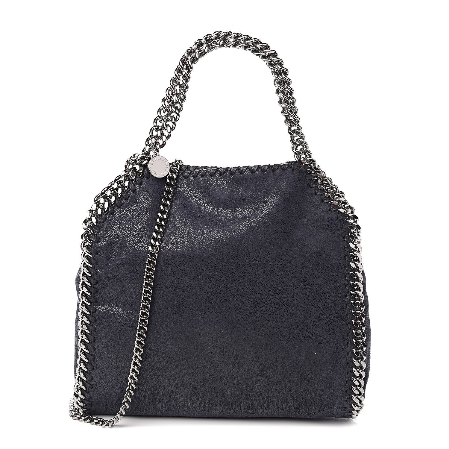 Stella McCartney Shaggy Deer Mini Falabella Fold Over Tote Navy 1 of 9