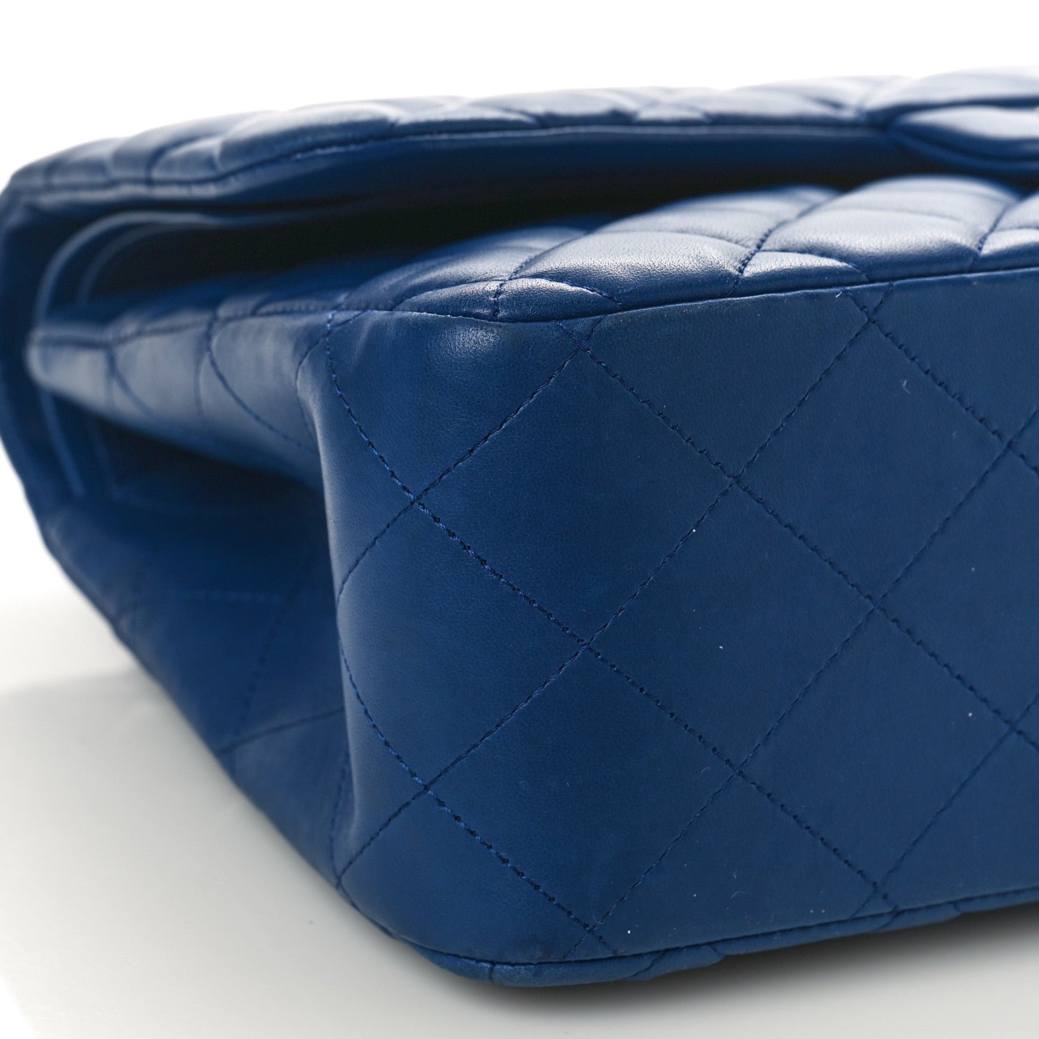 Chanel Lambskin Quilted Jumbo Double Flap Blue 8 of 9