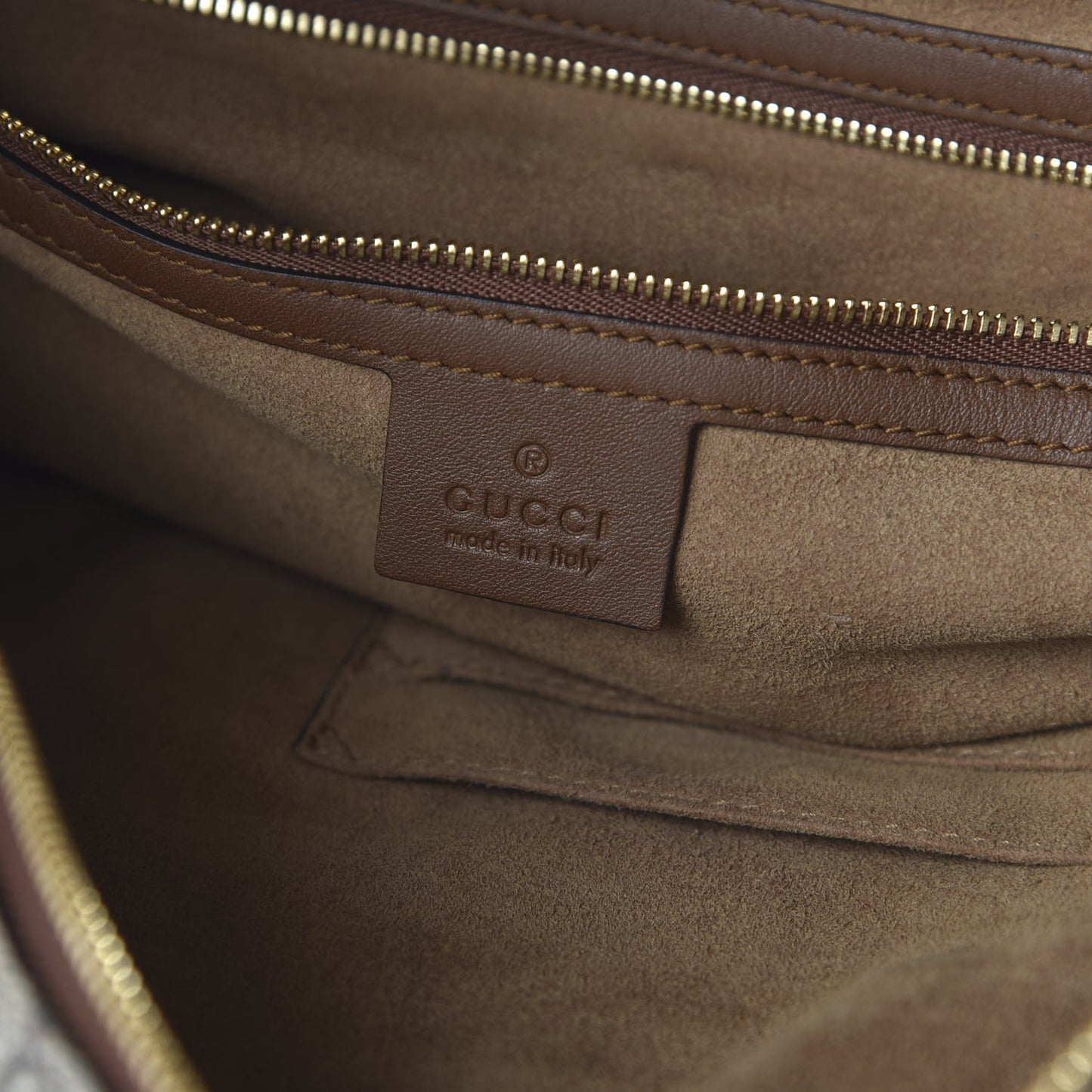 GG Supreme Monogram Large Linea A Hobo Light Brown