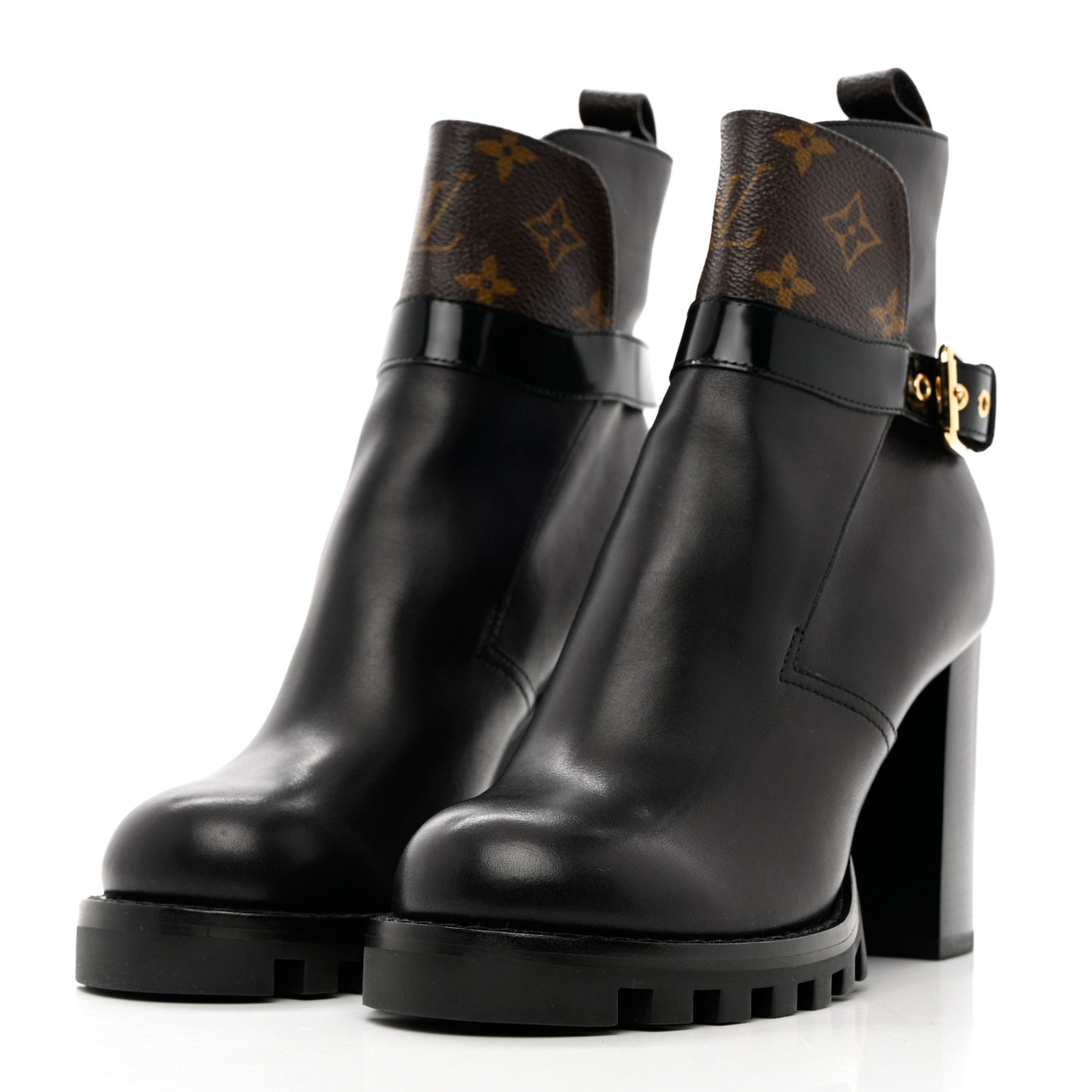 Calfskin Monogram Star Trail Ankle Boots 40 Black