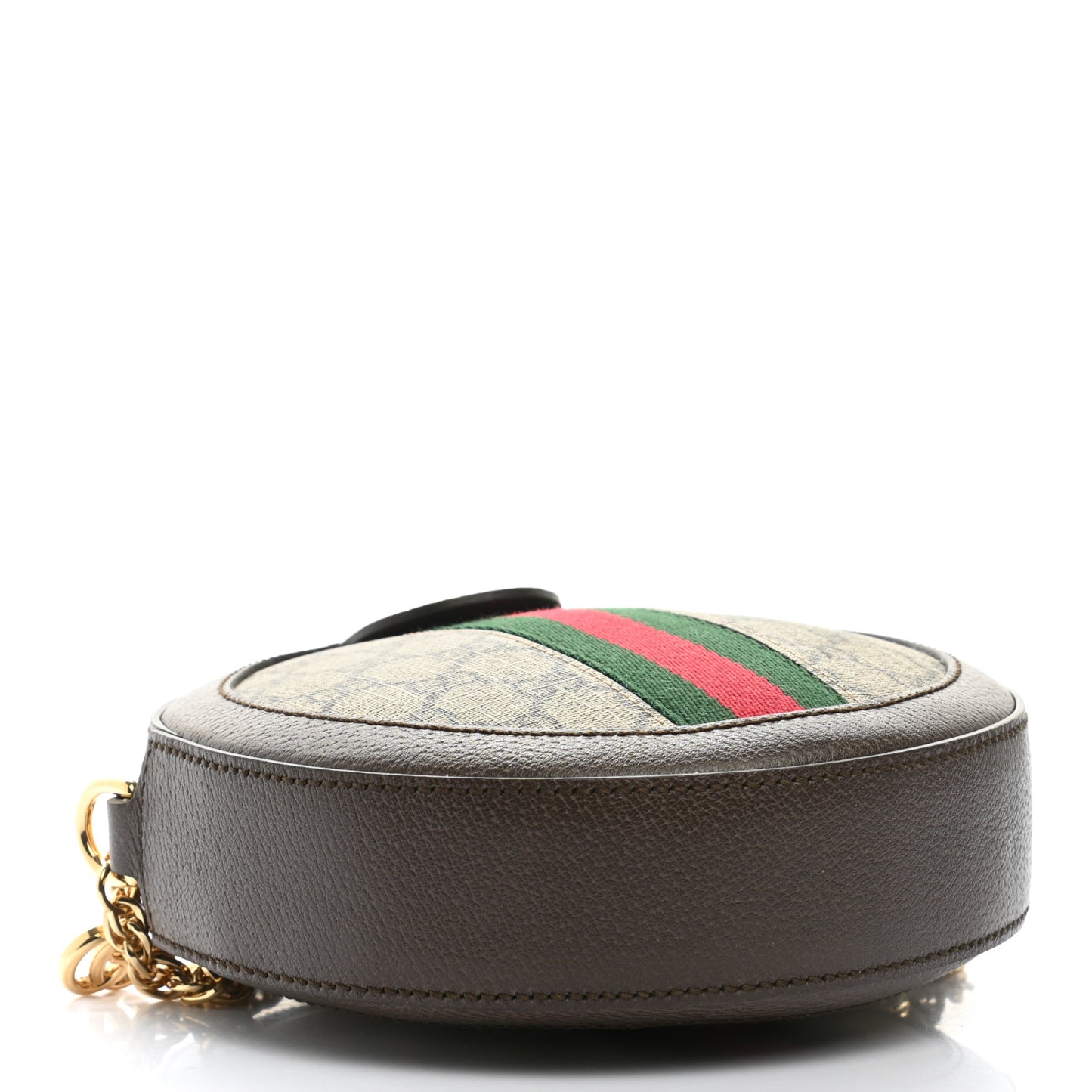 GG Supreme Monogram Web Mini Ophidia Round Shoulder Bag Brown