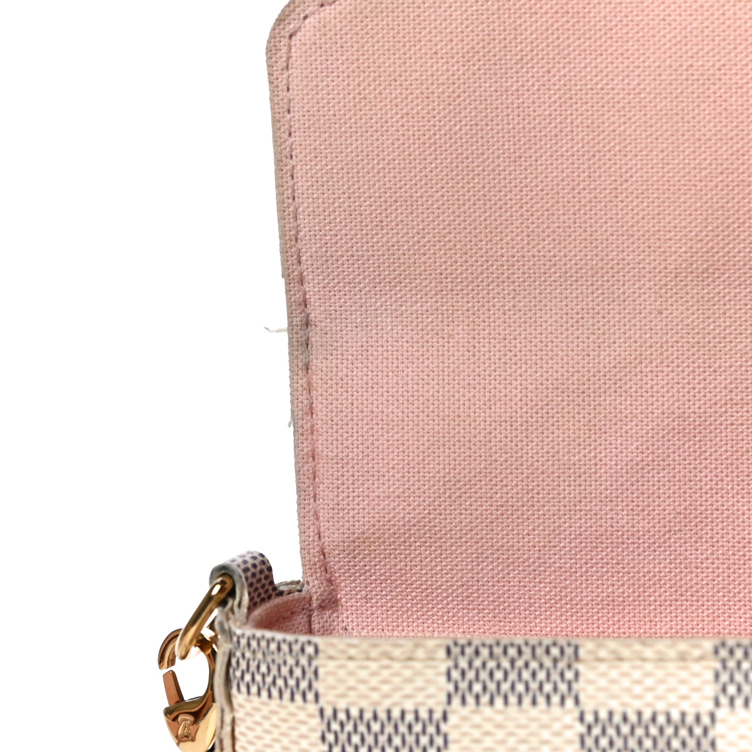 Louis Vuitton Damier Azur Pochette Felicie Chain Wallet Rose Ballerine 17 of 18