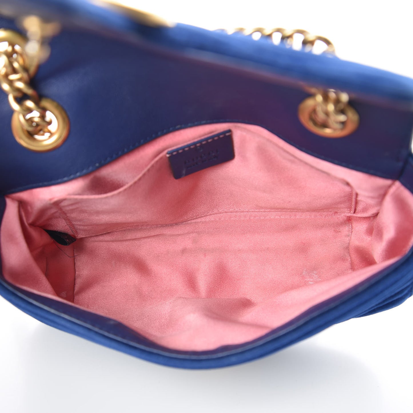 Velvet Matelasse Mini GG Marmont Shoulder Bag Cobalt Blue