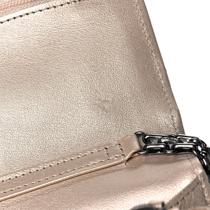 Chanel Metallic Sheepskin Quilted Reissue Wallet On Chain WOC Beige 11 of 13
