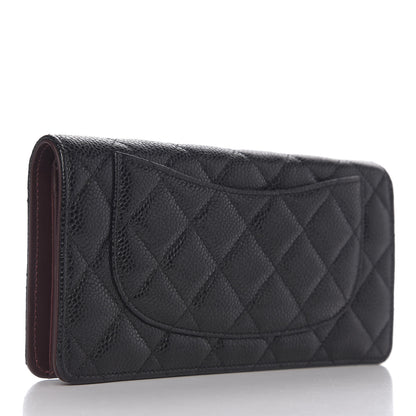 Chanel Caviar Quilted Yen Wallet Black 2 of 7