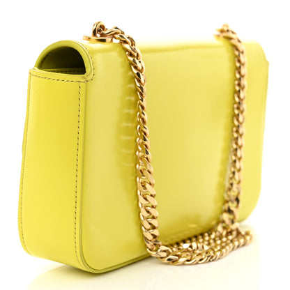 Celine Shiny Calfskin Cuir Triomphe Chain Shoulder Bag Anis 3 of 14
