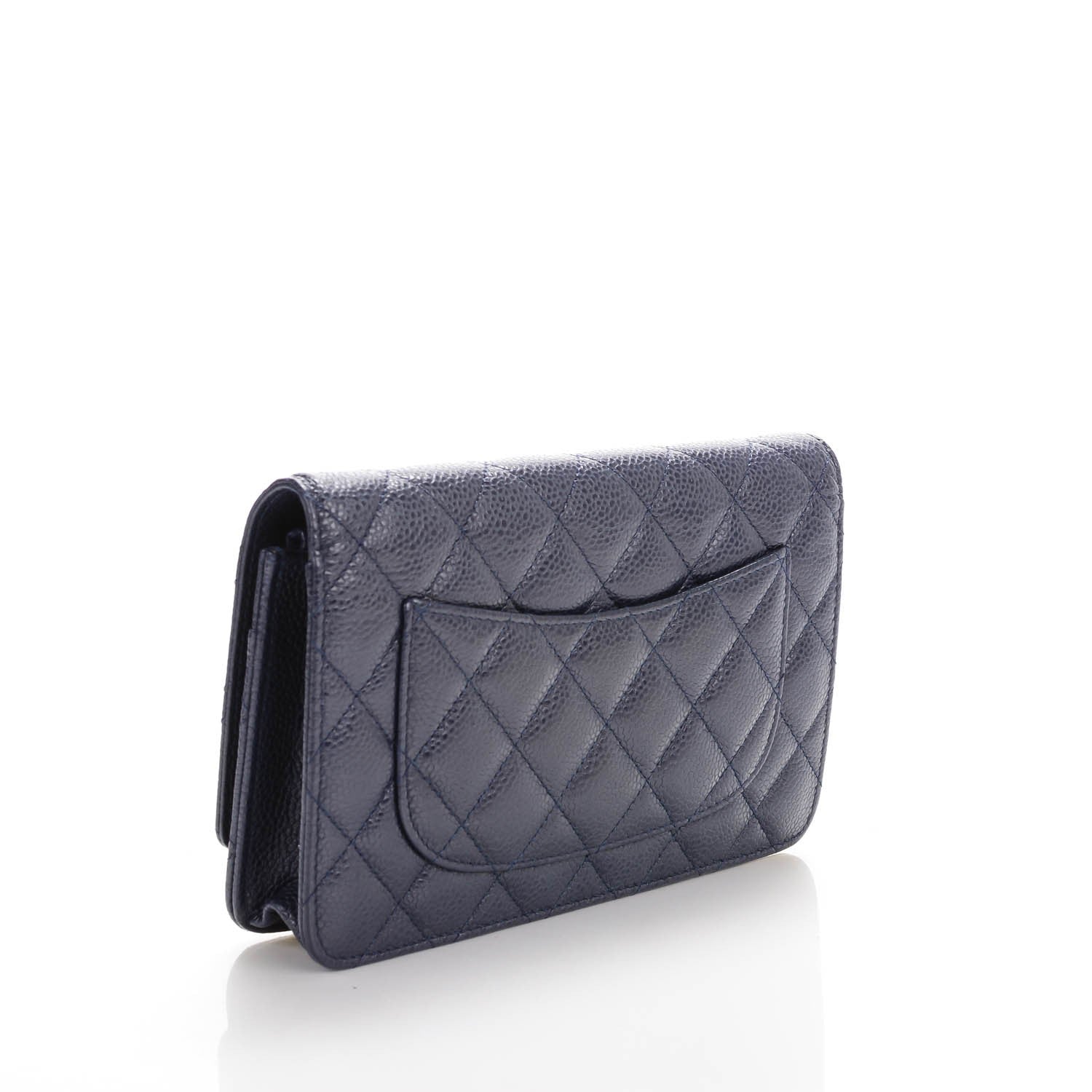 Chanel Caviar Quilted Wallet On Chain WOC Navy 3 of 8