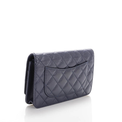 Chanel Caviar Quilted Wallet On Chain WOC Navy 3 of 8