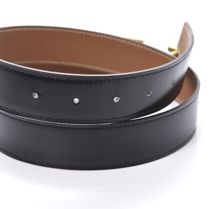 Hermes Box Togo 32mm H Belt 80 Black Gold 3 of 6