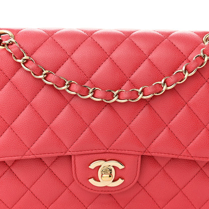 Chanel Caviar Quilted Medium Double Flap Dark Pink 8 of 10