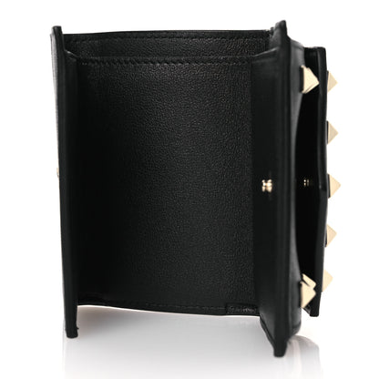 Valentino Garavani Calfskin Small Rockstud Wallet  Black 5 of 11