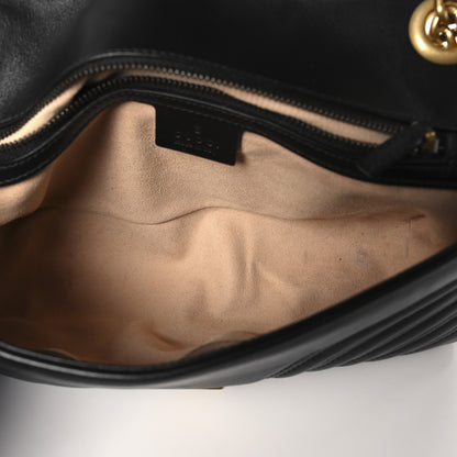Gucci Calfskin Matelasse Small GG Marmont Shoulder Bag Black 5 of 10