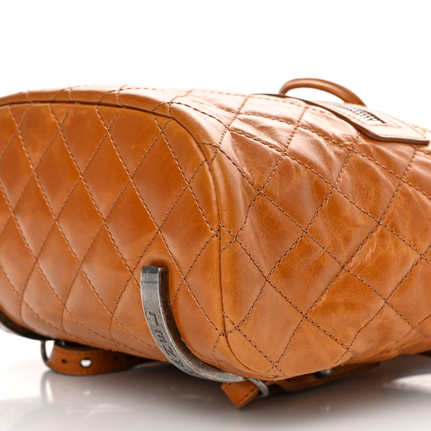 Glazed Calfskin Quilted Small Salzburg Mountain Backpack Brown