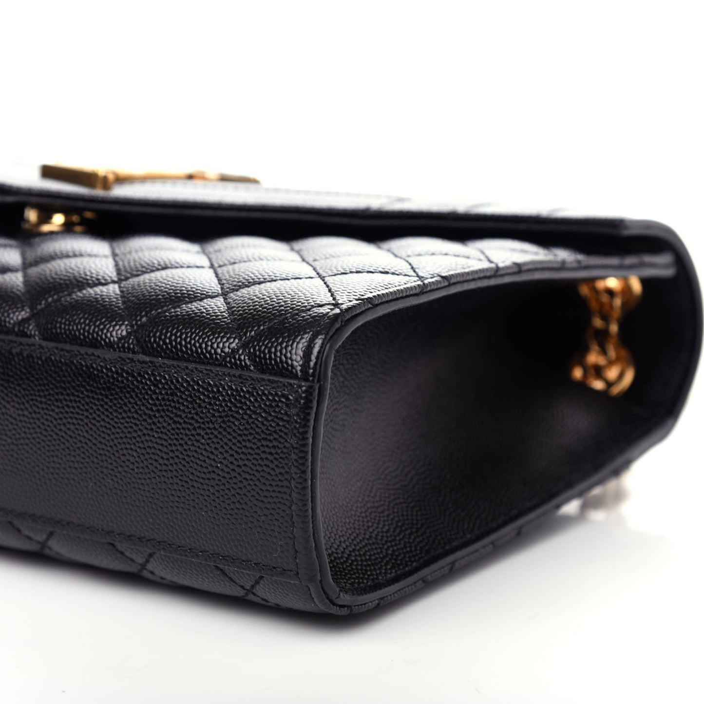 Grain De Poudre Textured Mixed Matelasse Triquilt Medium Monogram Satchel Black