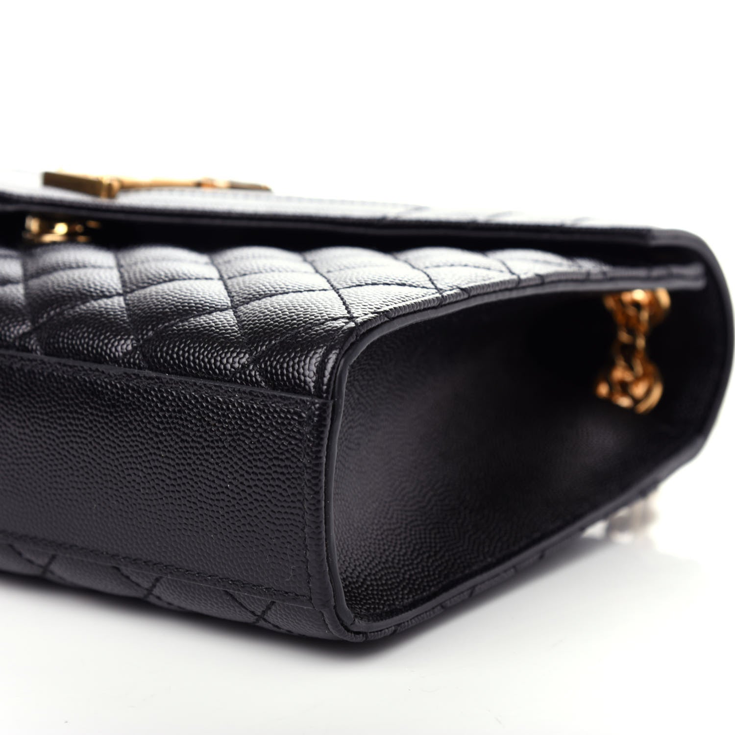 Saint Laurent Grain De Poudre Textured Mixed Matelasse Triquilt Medium Monogram Satchel Black 9 of 10