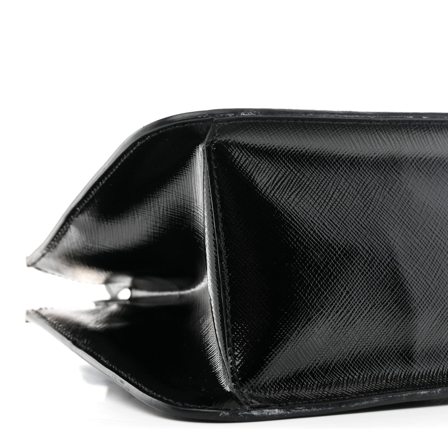 Prada Saffiano Vernice Top Handle Bag Black 8 of 10