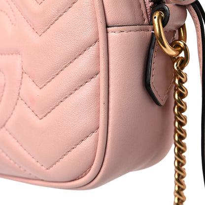Gucci Calfskin Matelasse Mini GG Marmont Chain Shoulder Bag Perfect Pink 16 of 19