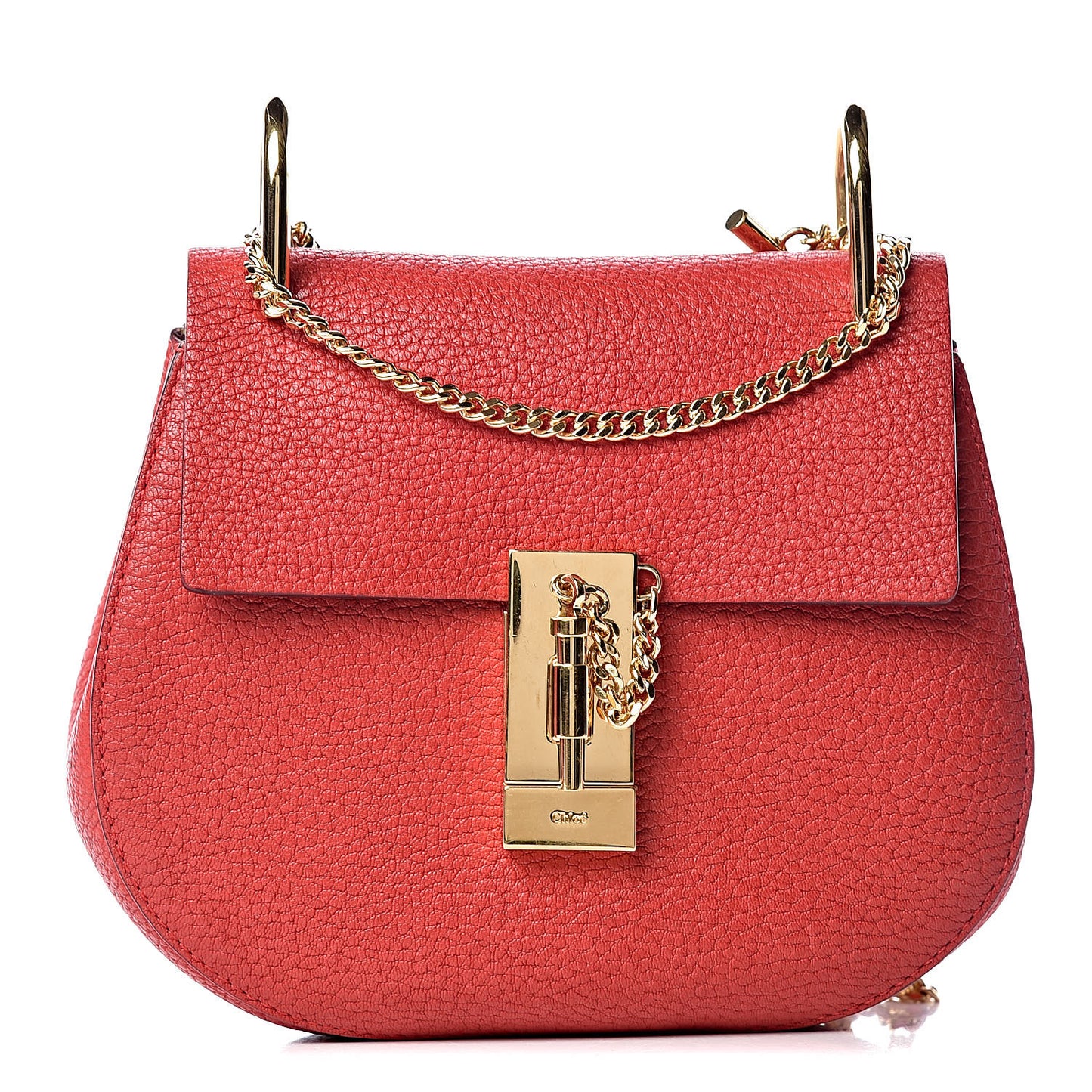 Grained Lambskin Mini Drew Shoulder Bag Plaid Red