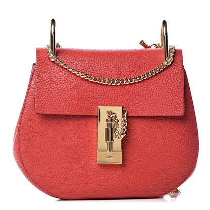 Chloe Grained Lambskin Mini Drew Shoulder Bag Plaid Red 1 of 9
