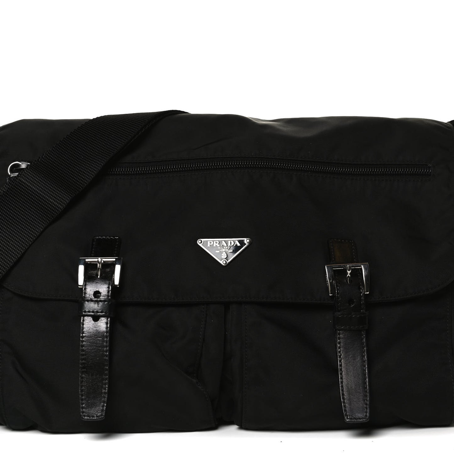 Nylon Vela Messenger Bag Black